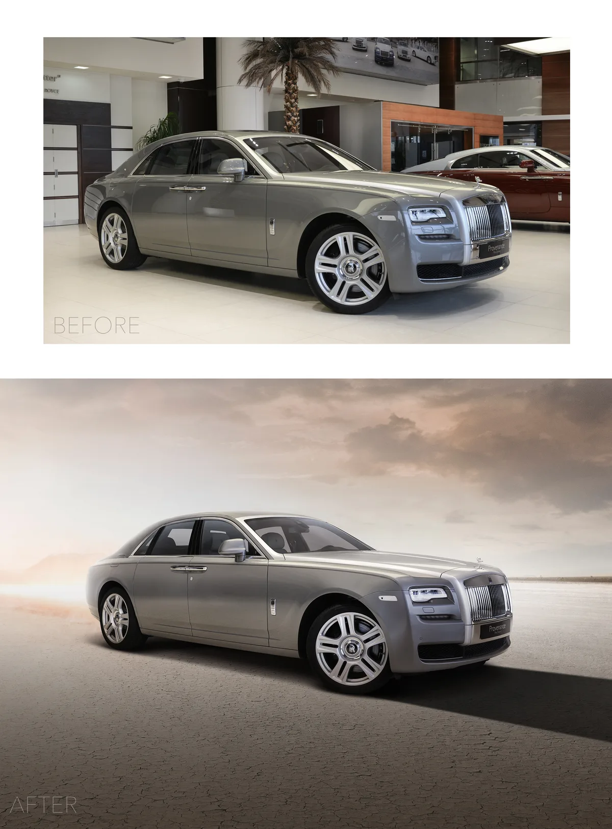 Rolls-Royce automotive retouching by Ahmed Kunhamed