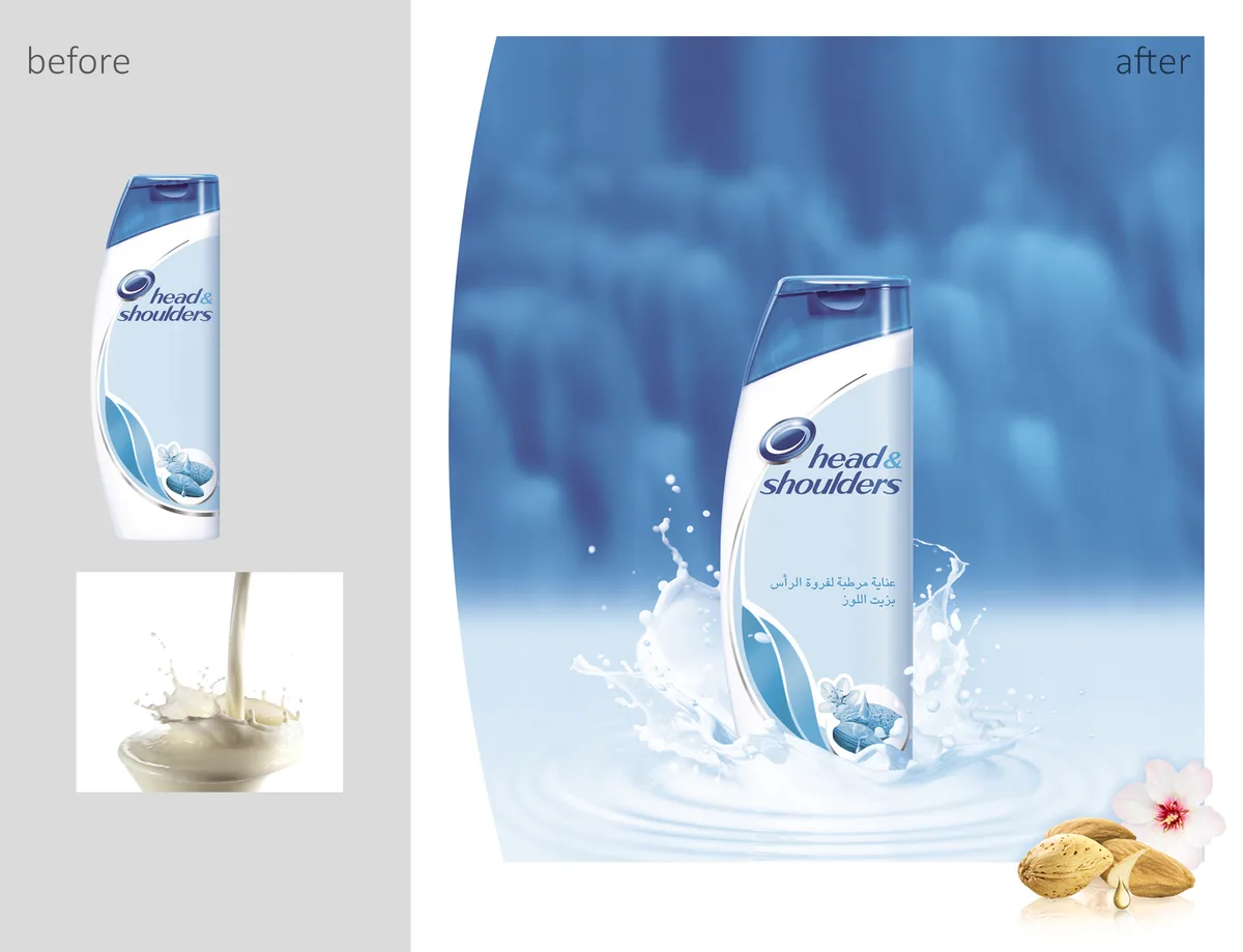 Head & Shoulders commercial retouching by Ahmed Kunhamed, image 4 of 6